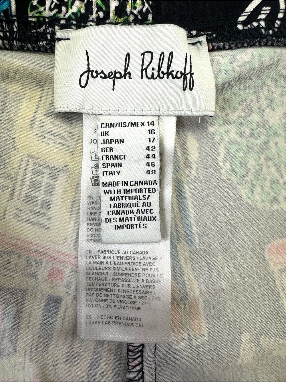 Joseph Ribkoff Paris Sketch Print Crop Pull-On Stretch Pants Size 14 - Picture 2 of 12